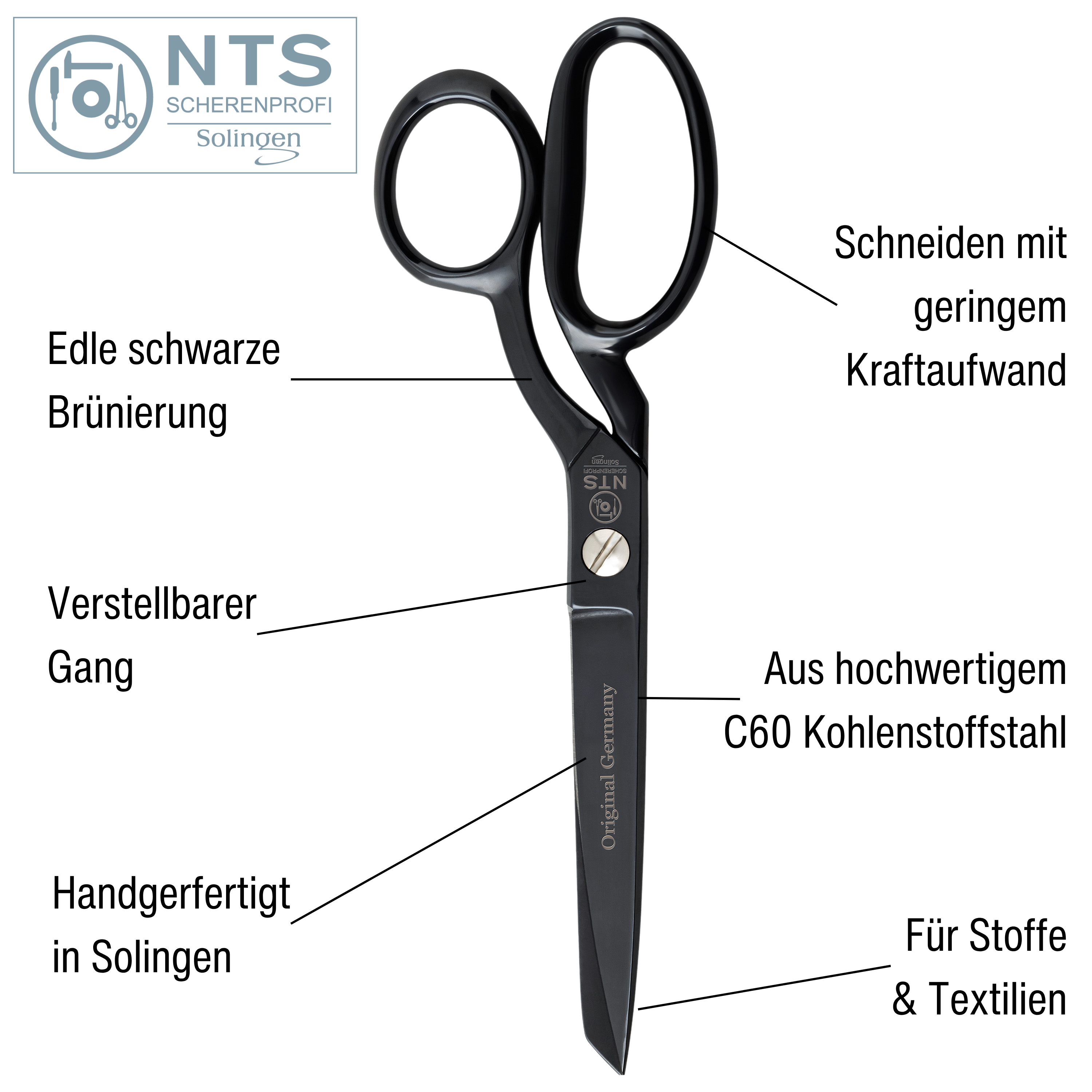 NTS Schneiderschere BLACK EDITION 9"