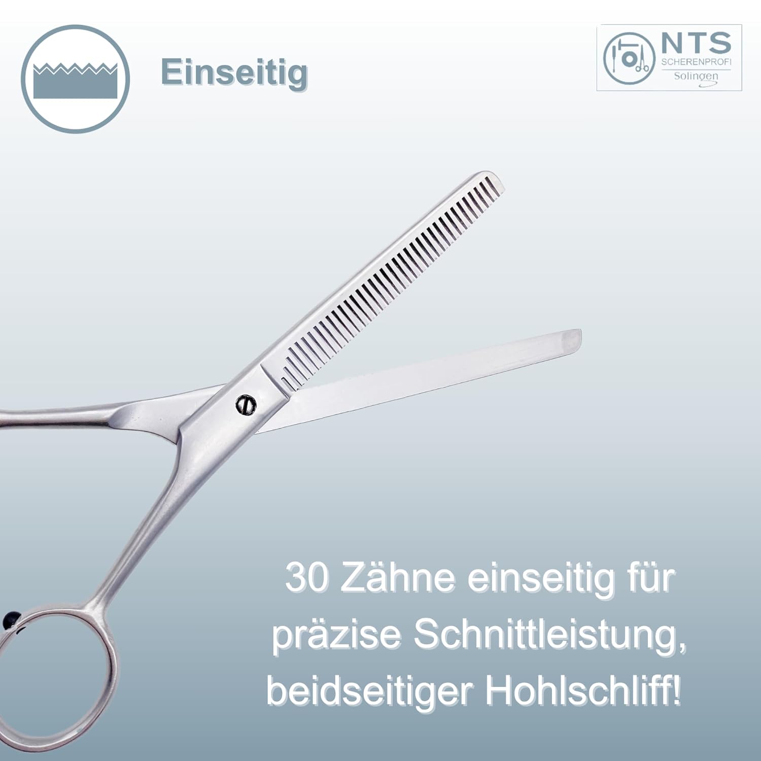 NTS Hundeschere Effilierschere rostfei, 30 Zähne einseitig